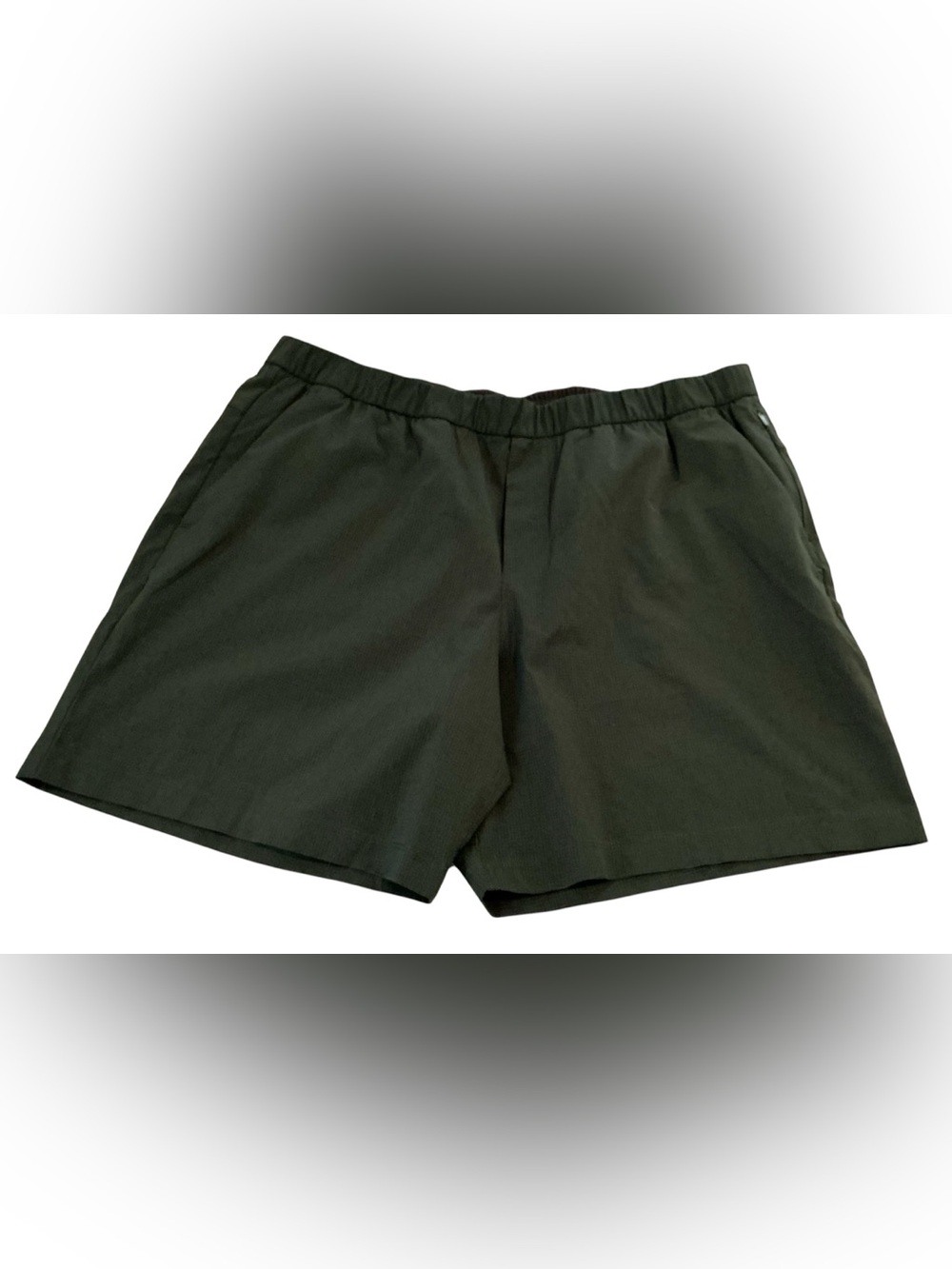 lululemon ABC WovenAir Pull-On Shorts 7” XXL Lined Textured Olive Green